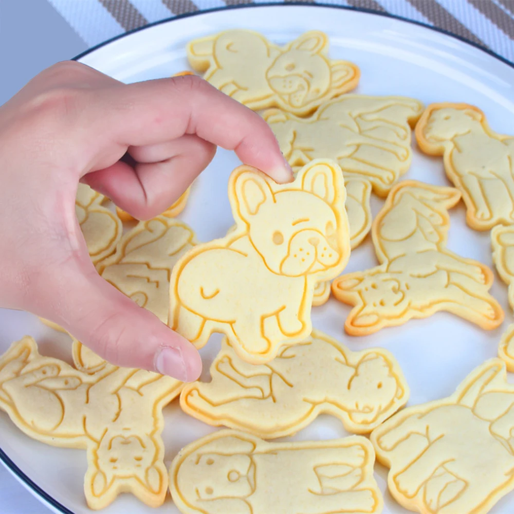 

3D Dogs Cookie Cutter Mold for Baking Shar Pei Molds Fondant Cakes Cutters for Gingerbread Dino Forms for Cookies Cake Tools