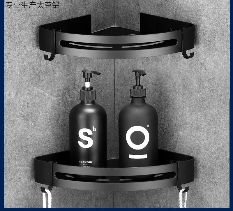 

Thicken-free punch-free toilet wall-mounted tripod toilet rack bathroom rack hook nail-free bathroom accessories