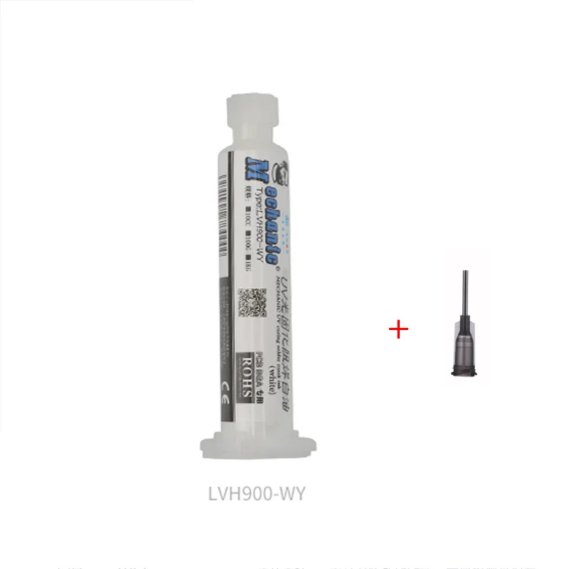 Белый Механик LVH900 10cc УФ-отверждаемый паяльная паста сварочная Защитная краска для материнской платы BGA PGA PCB - Цвет: Белый