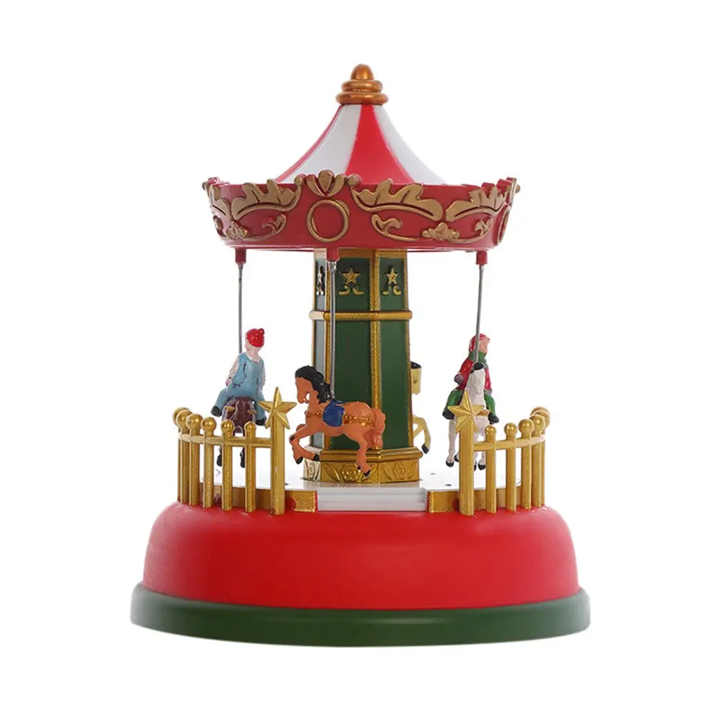 

Christmas Decoration Animated Village Accessories With Led Light-Up Musical Mini Carnival Holiday Displays House Gift