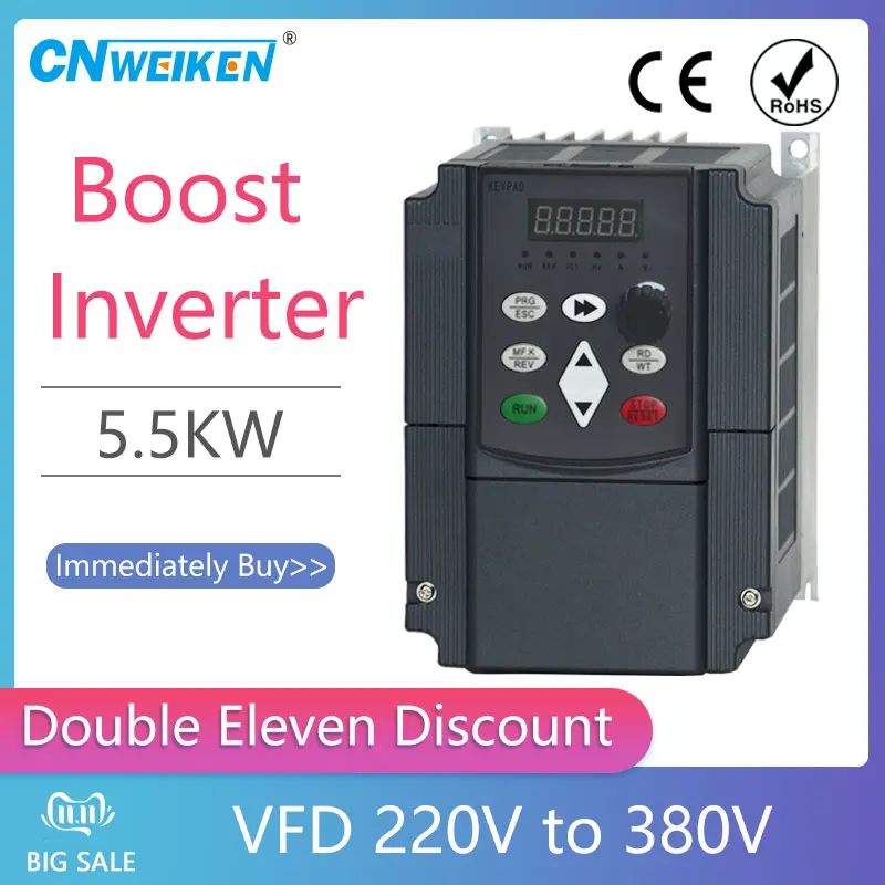5.5kw 220V 380V VFD AC преобразователь частоты однофазный вход 3 фазы выходной привод