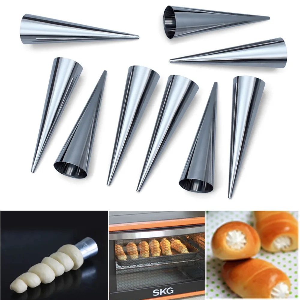 Рог формы 12 шт. большой размер Нержавеющая сталь кондитерский крем коническая
