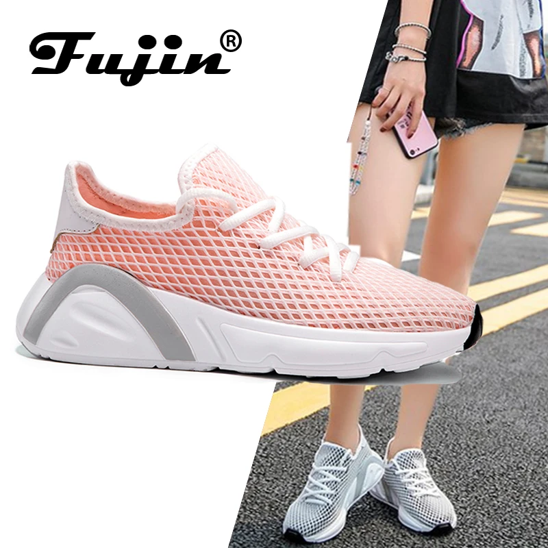 Fujin/обувь для отдыха больших размеров Кроссовки Трендовая сетчатая обувь Прямая