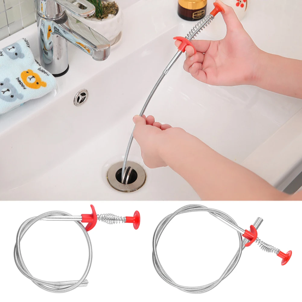 

85cm Spring Cleaning Hook Pipe Dredging Drain Snake Drain Cleaner Stick Remover Water Sink Sticks Clog Remover Tool Household