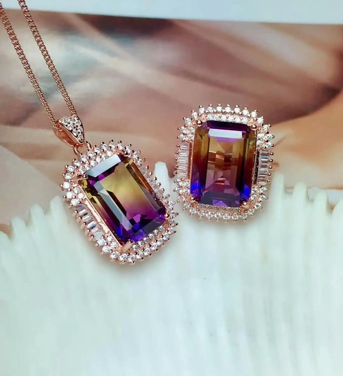 

shilovem 925 sterling silver piezoelectric ametrine pendants rings fine Jewelry send new wedding gift 10*14mm mtz1014999agzj