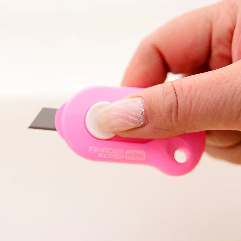 Симпатичный однотонный мини портативный универсальный нож резак для бумаги