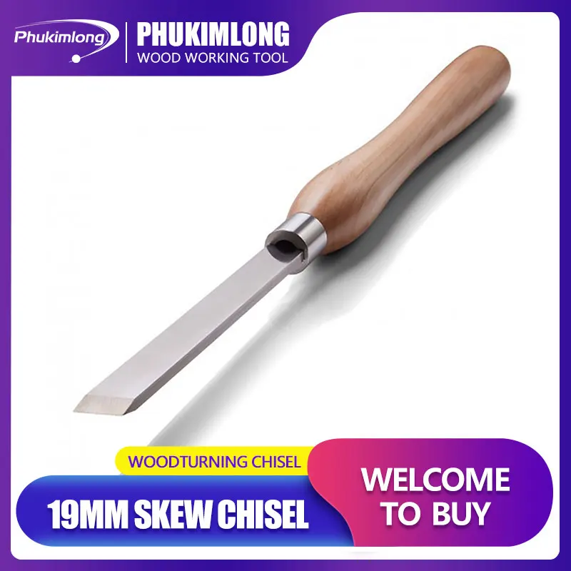 Phukimlong M2 HSS 19mm SKEW CHISEL Wood Working Tools Wood Turning Chisel