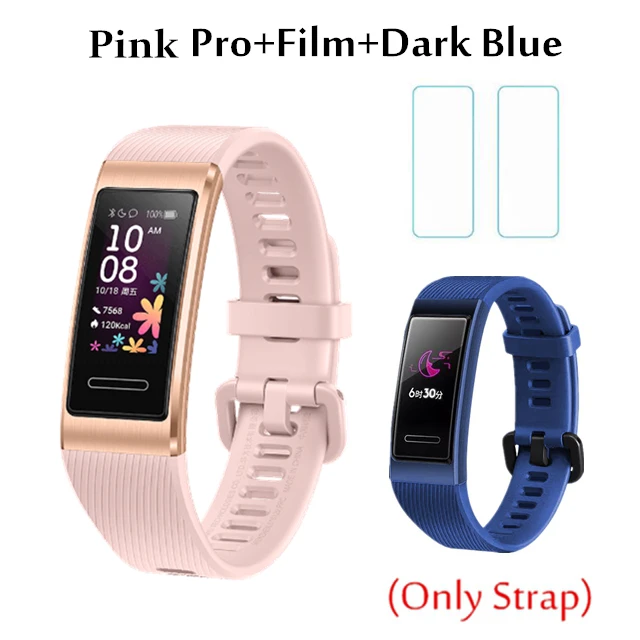 P add blue strap Умный Браслет huawei Band 4 Pro, инновационные часы, лица, автономный gps, проактивный мониторинг здоровья, SpO2, кислород крови - Цвет: P add blue strap