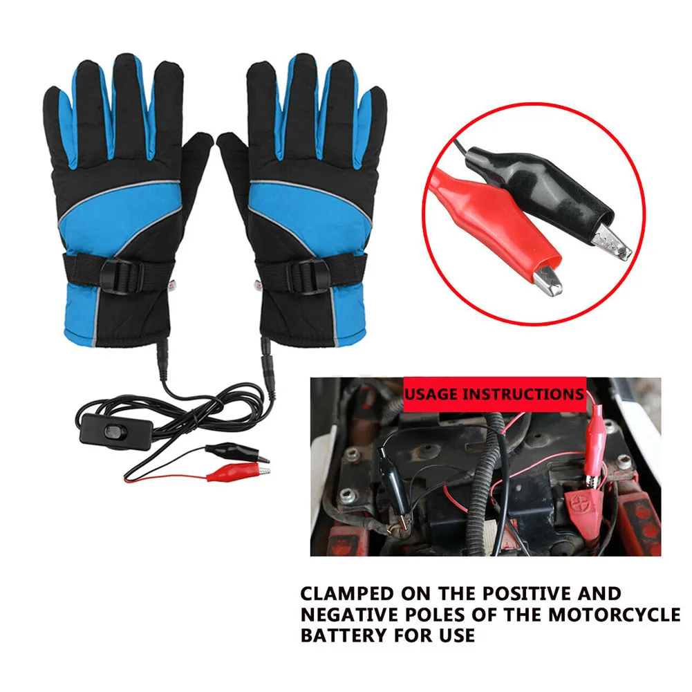 

12V Motorcycle Electric Heated Gloves Water Repellent Windproof Warm Adjustable Temperature Switch Male And Female Heated Gloves