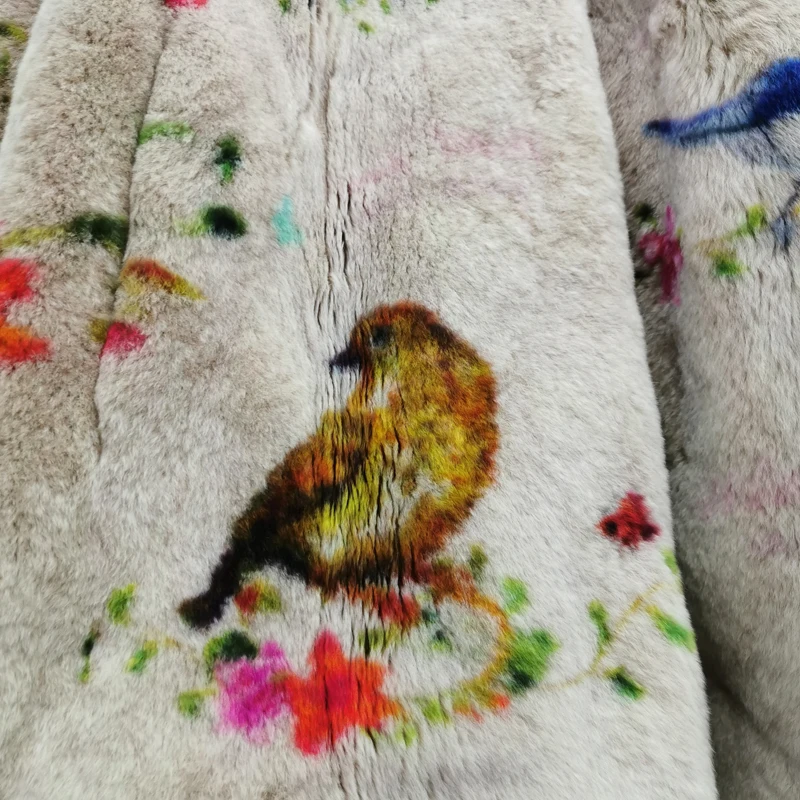 Женская куртка для осени и зимы, сохраняющая тепло, с принтом, для женщин, пальто из кролика Рекс, персональный настраиваемый узор