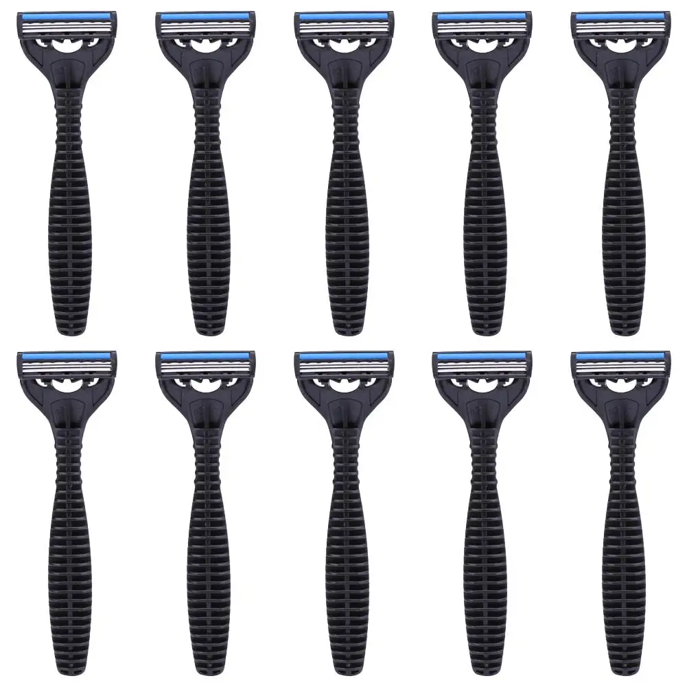 Пластиковая бритвенная ручка с 3 лезвиями стальные лезвия стальная полоса для