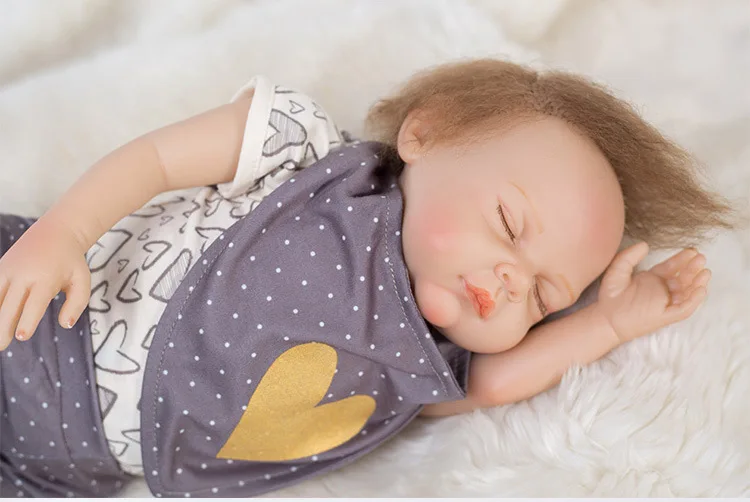 

Baby Reborn Doll Silicone Complete Finished Soft Body Real Realistic Fashion Lifelike Newborn Toy Toddler Girl Boy Birthday Gift