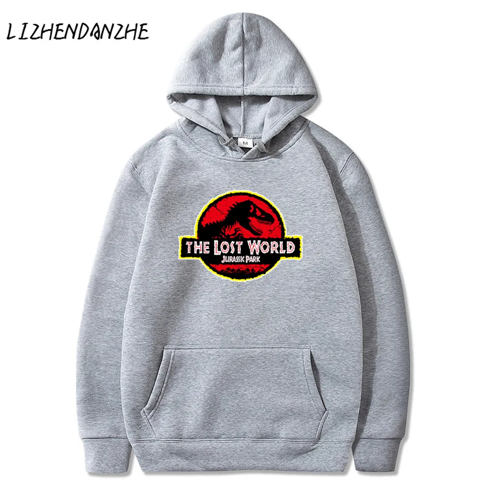 Мужские толстовки бренда Парк Юрского периода повседневные свитшоты с капюшоном