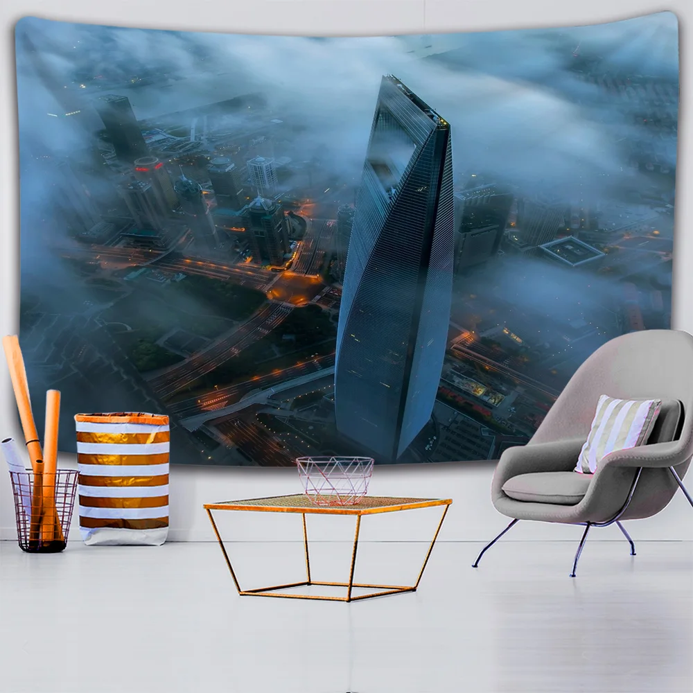 Шанхай Восточный жемчуг башня гобелен городской Декор для дома фоновая стена