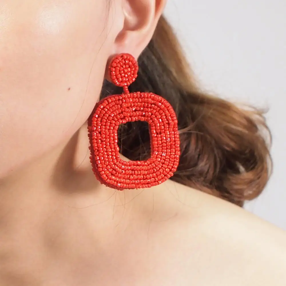 Женские богемные квадратные серьги подвески MANILAI массивные геометрические