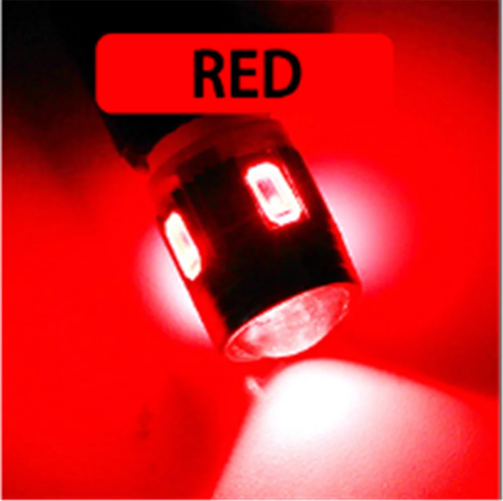 Red 4 шт. T10 194 168 W5W автомобильный 5630 6 светодиодный задний фонарь для парковки белый свет габаритная лампа дверь свет 12 В - Испускаемый цвет: Red
