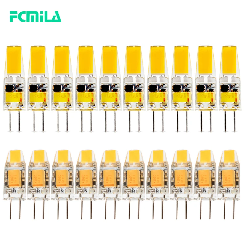 10 шт Мини G4 светодиодный светильник COB лампы AC/DC 12V с регулируемой яркостью 360 Угол