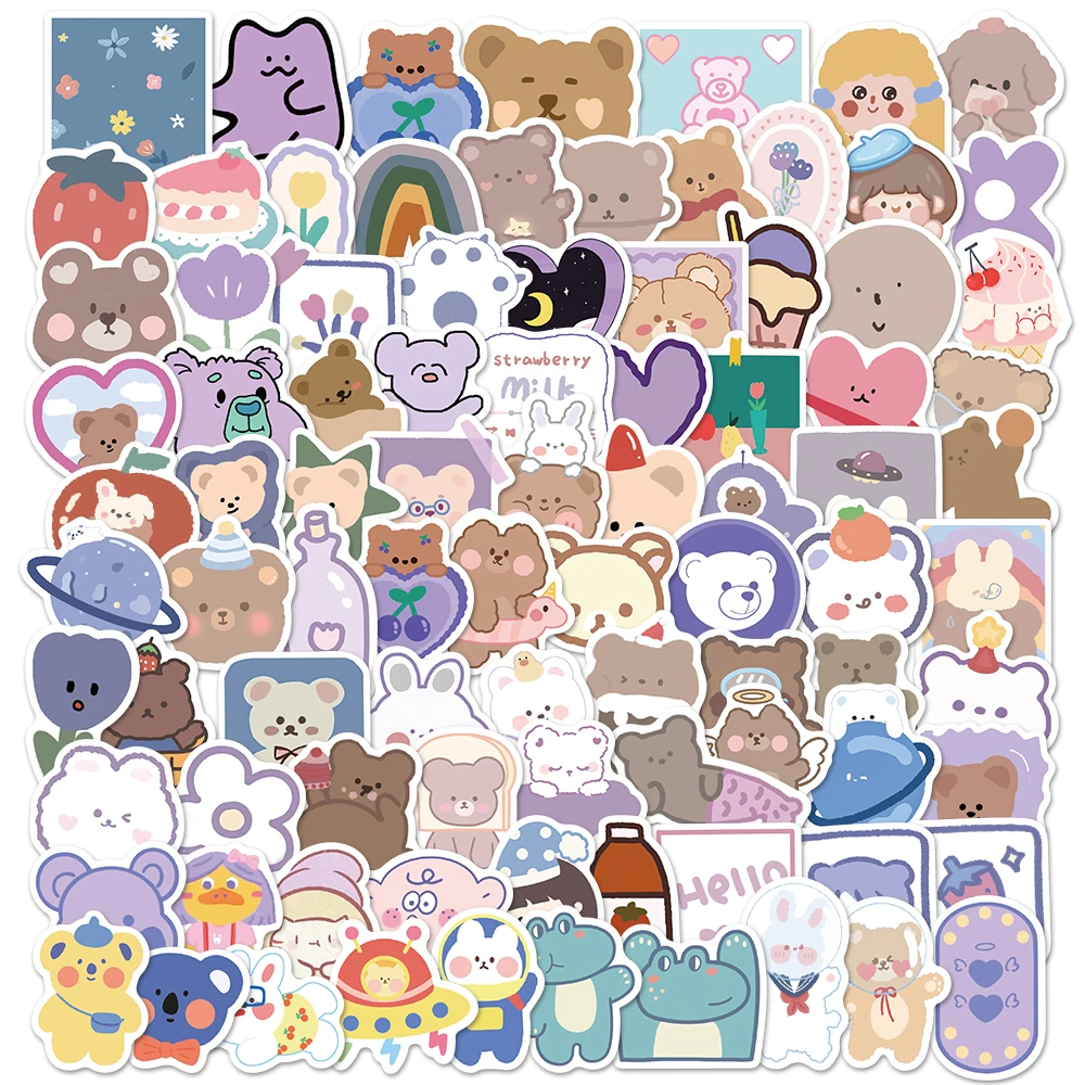 10/90PCS Vsco ins Bear Stickers Girl Essential Stuff for Water Bottles Stickers Suitable for Luggage Laptop Trendy Cute Stickers
