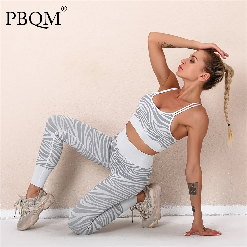 

PBQM женский спортивный костюм, Осенний фитнес-костюм, спортивный топ, одежда для спортзала, женская одежда, комплект из 2 предметов, спортивна...