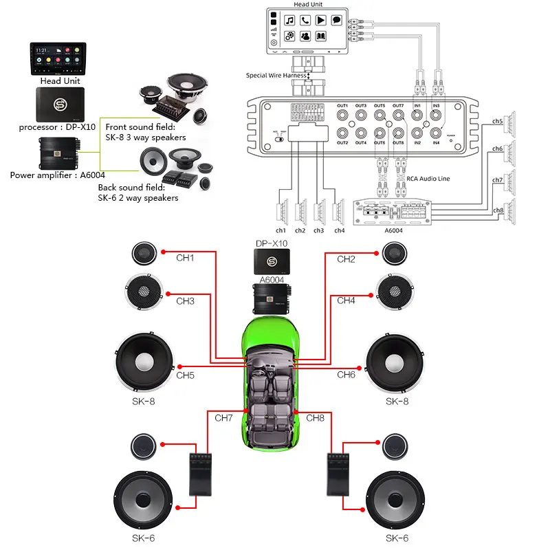 Sennuopu Car процессор усилитель 8 Каналы цифровой эквалайзер обеспечивающий bluetooth