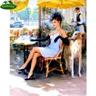 Набор для алмазной вышивки Yumeart, изящная женщина и собака, вышивка крестом, стразы, рождественские подарки