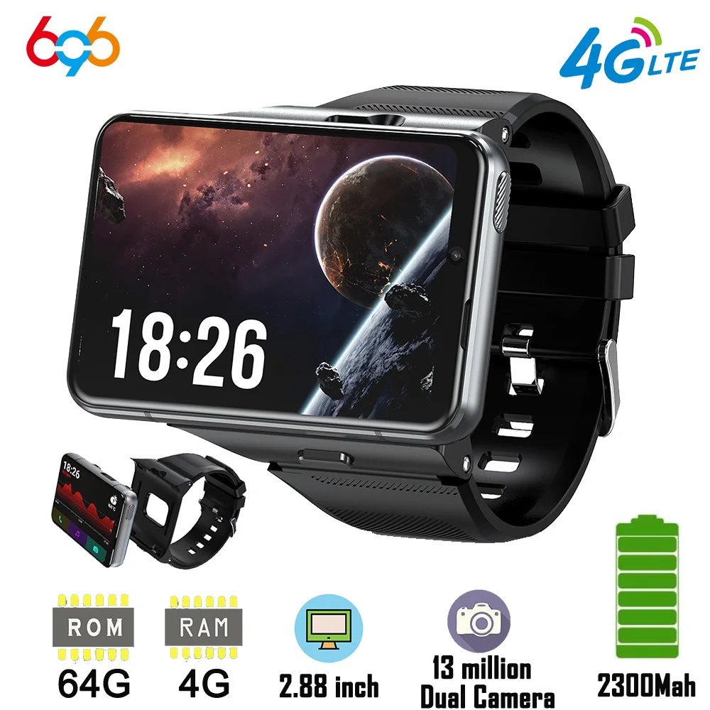 4G LTE Смарт-часы телефон 2 88 дюйма 480*640 Экран съемные часы ОЗУ 4 Гб ПЗУ 64 Камера 13 МП