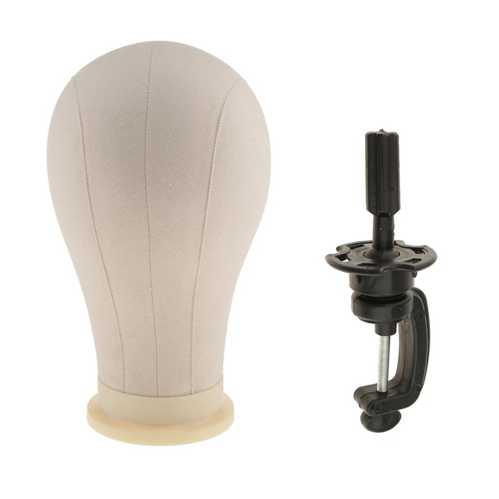 23 дюймовая пробковая Брезентовая головка манекена с черным держателем для