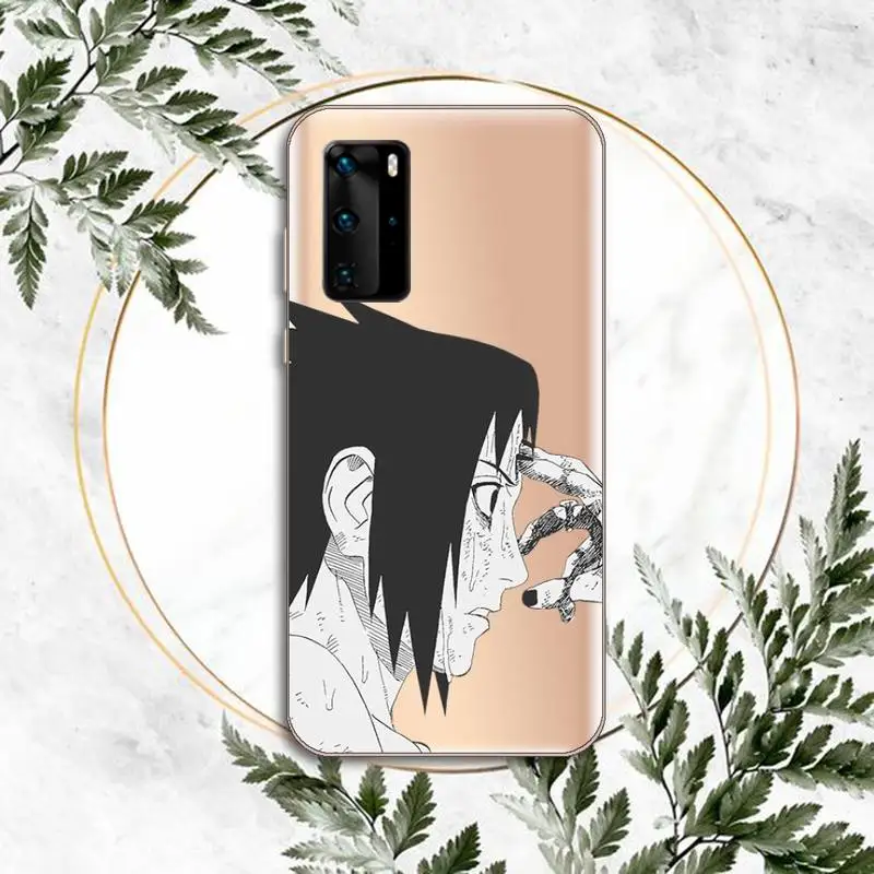 

Anime Naruto Uchiha Itachi Kakashi Sasuke Phone Case Transparent for huawei honor P 40 30 20 lite Pro 10 i 8 9 x p smart 2019