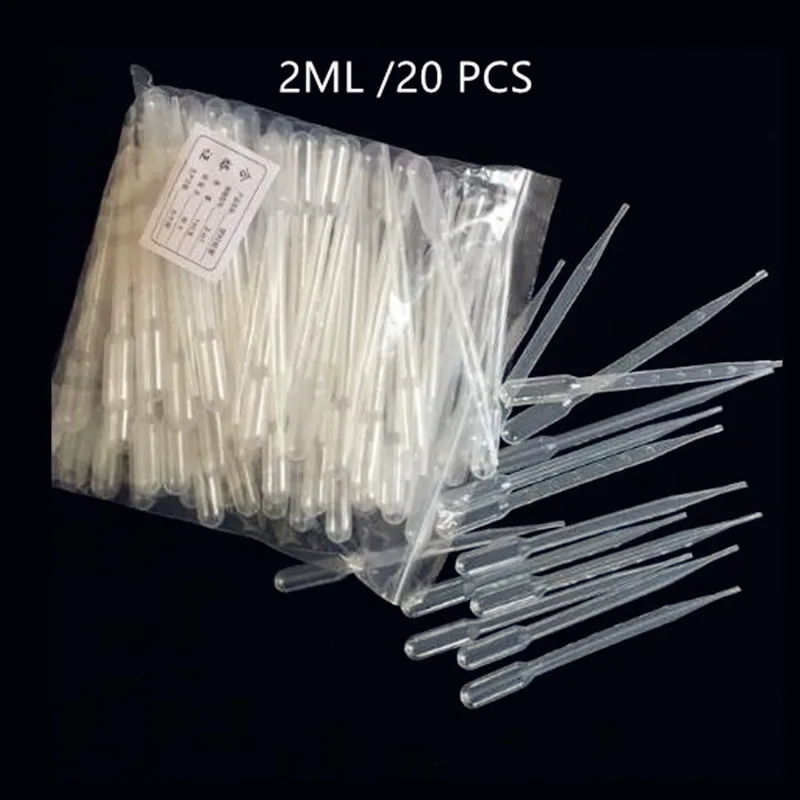 

20PCS Transfer Pipettes 2ml Plastic Transparent Pipettes Disposable Safe Eye Dropper Aquatic Feed Dropper