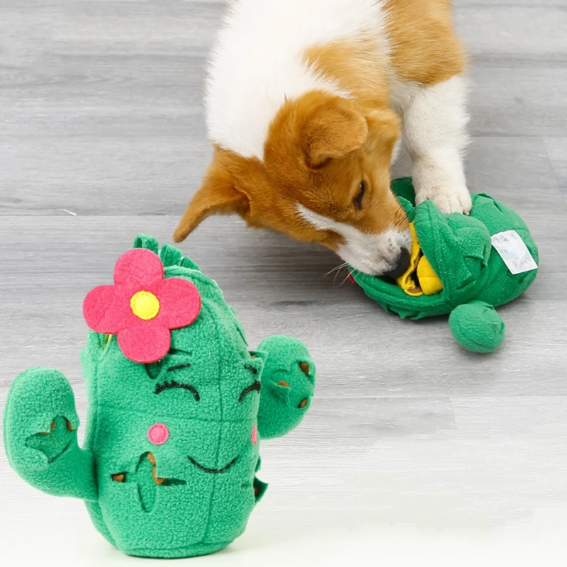 

900A Dog Snuffle Mat Interactive Cactus Chewing Toy Game Puzzle Dog Nosework Training Educational Ball Toys Relieve Stress