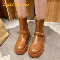new luxury chelsea boots women ankle boots chunky winter shoes platform ankle boots slip on chunky heel bv boot brand designer