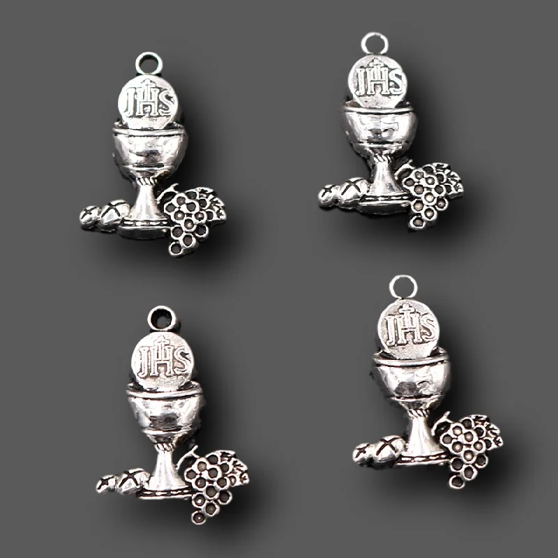 10шт Серебряный Покрытый Оберег JHS Вино Святой Грааль Металлический Подвеска Винтажные Серьги Браслет DIY Ювелирные Ремесла Изделия 29*20мм A2297 on.