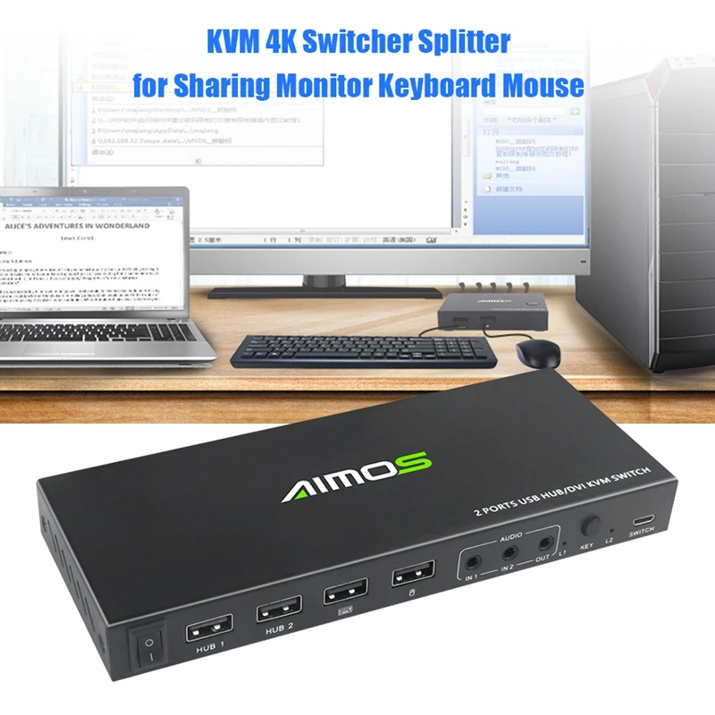 2 в 1 выход 2-Port USB DVI KVM Hdm коммутатор с поддержкой порта переключатель разделитель