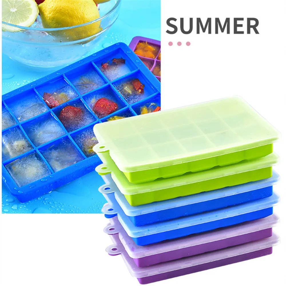 1 шт 15/24 сетка силиконовый формователь кубиков льда лоток прессформы с крышкой