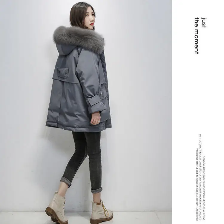 

Women's Middle And Long Korean 2021 New Down Cotton Loose Thickened Cotton Jacket With Large Parka Coat Women Winter Skirt Hot
