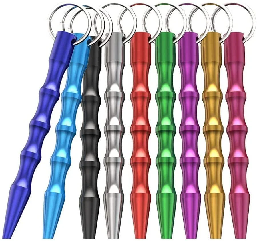 

EIOU 9 PCS Safety Keychain Wholesale Supply Aluminum Alloy Keychains Gift to Oneself -1 Pack With 9 Items 9 Colors