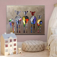 cartoon zebra canvas abstract art painting animals art posters print african zebra animal picture for kids childrens room decor
