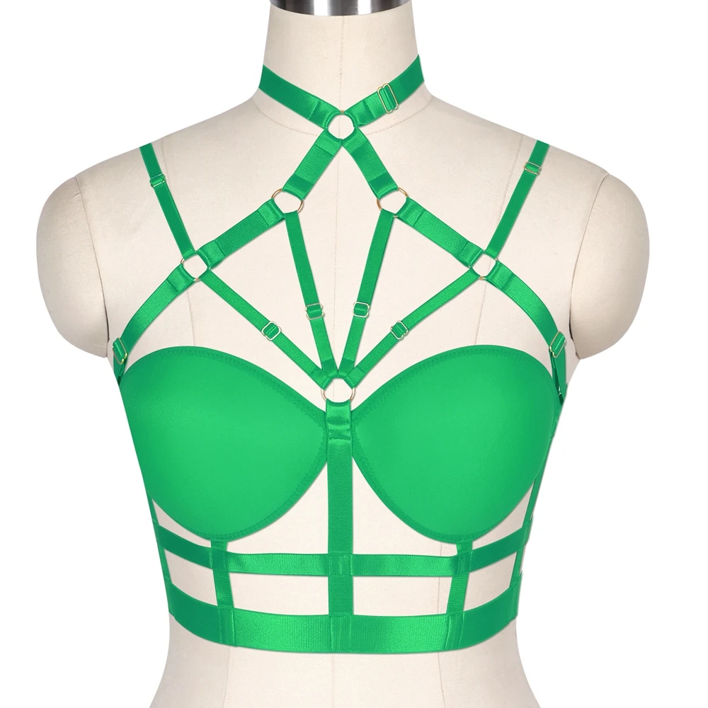 

Punk Hollow Out Sexy Lingerie Goth Body Harness Bondage Erotic Underwear Leg Garter Belt Cosplay Women Suspender Cage Bra Straps