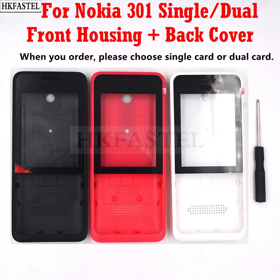 HKFASTEL 301 корпус для Nokia одного Dual SIM карты мобильный телефон крышка (без клавиатуры)
