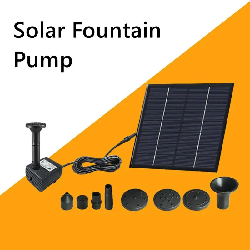 Водяной насос с солнечной панелью бесщеточный садовый для фонтана бассейна