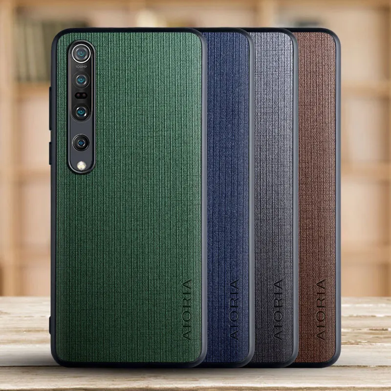 Тканевый текстурный чехол для Xiaomi mi 10 Pro мягкий с крестообразным узором накидка -