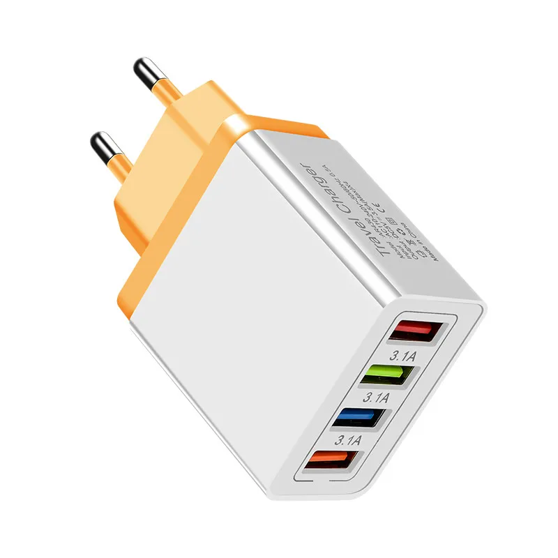 CinkeyPro 4-Порты USB Зарядное устройство для samsung iPhone huawei стены мобильного телефона 5 V/3.5A Универсальный адаптер быстрой зарядки - Тип штекера: 4 Ports Orange