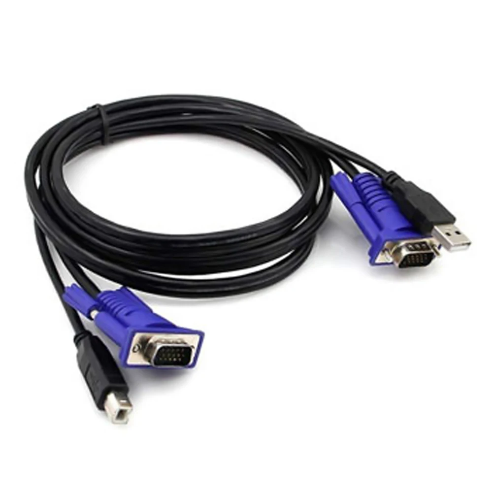 Synchronization Switch Anti-interference Kvm Laptop 4 Port Durable Portable VGA Splitter Stable Transfer Adapter Video Cable | Компьютеры