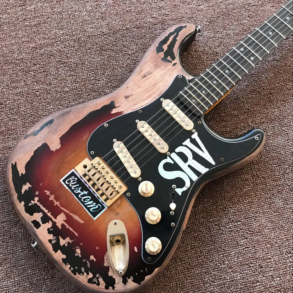 

Custom Shop SRV Retro electric guitar with relics handwork 6 Strings gitaar Rosewood fingerboard