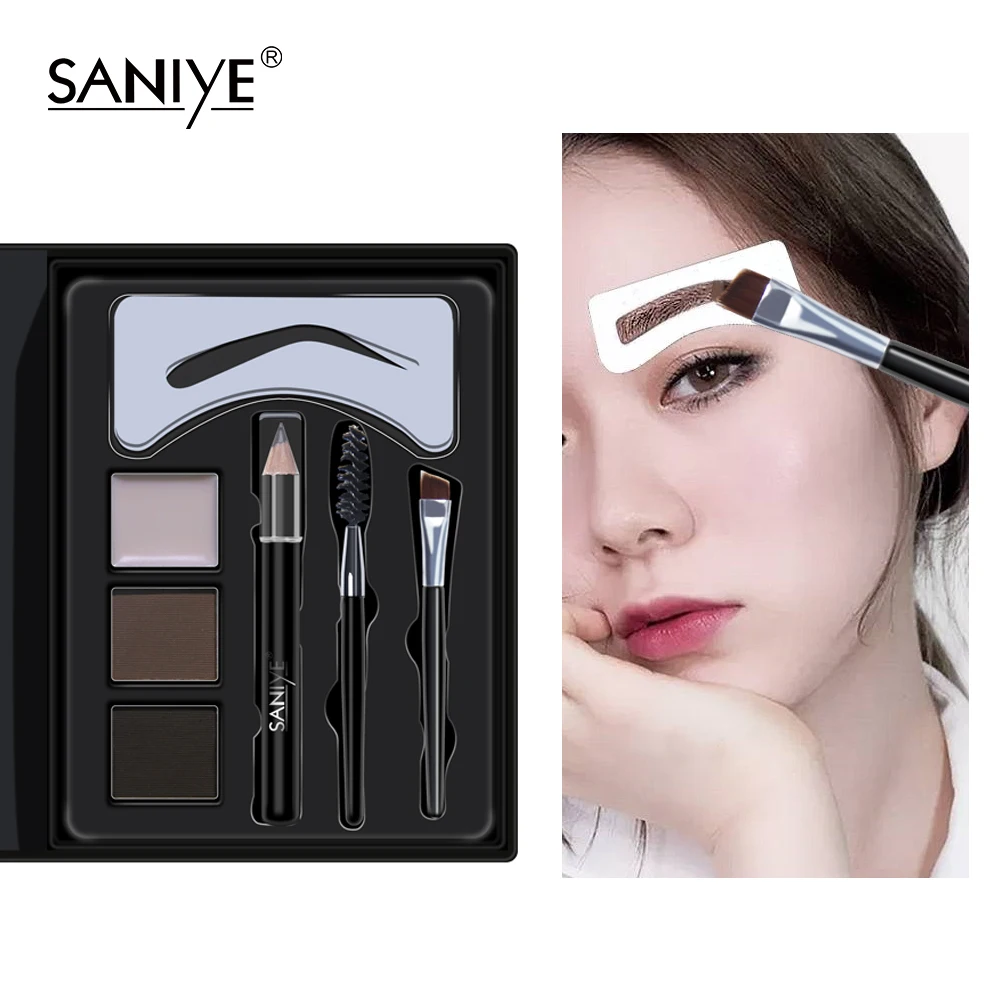 SANIYE водонепроницаемый набор для макияжа бровей Палитра Карандаш Maskara Kosmetik Cosmeticos