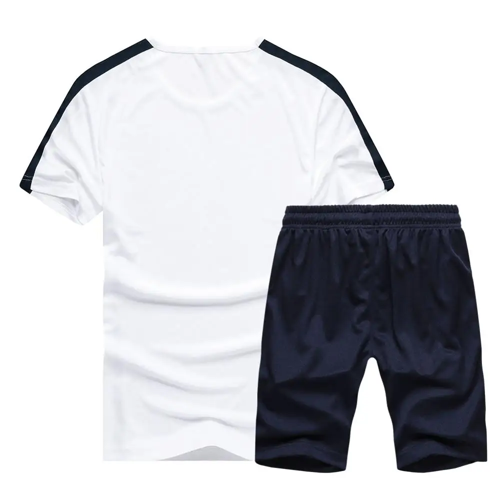 Летний повседневный мужской спортивный костюм комплект для фитнеса брендовый