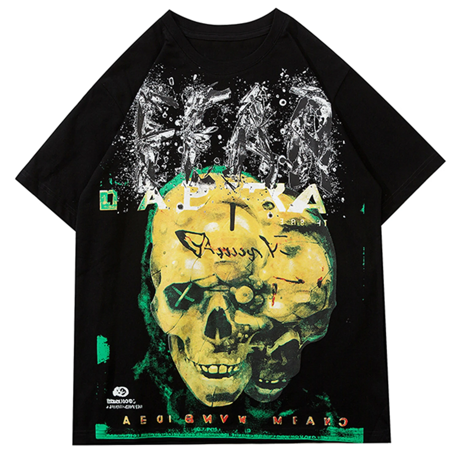 Мужская футболка с коротким рукавом Aelfric Eden зеленая черепом Харадзюку в стиле хип