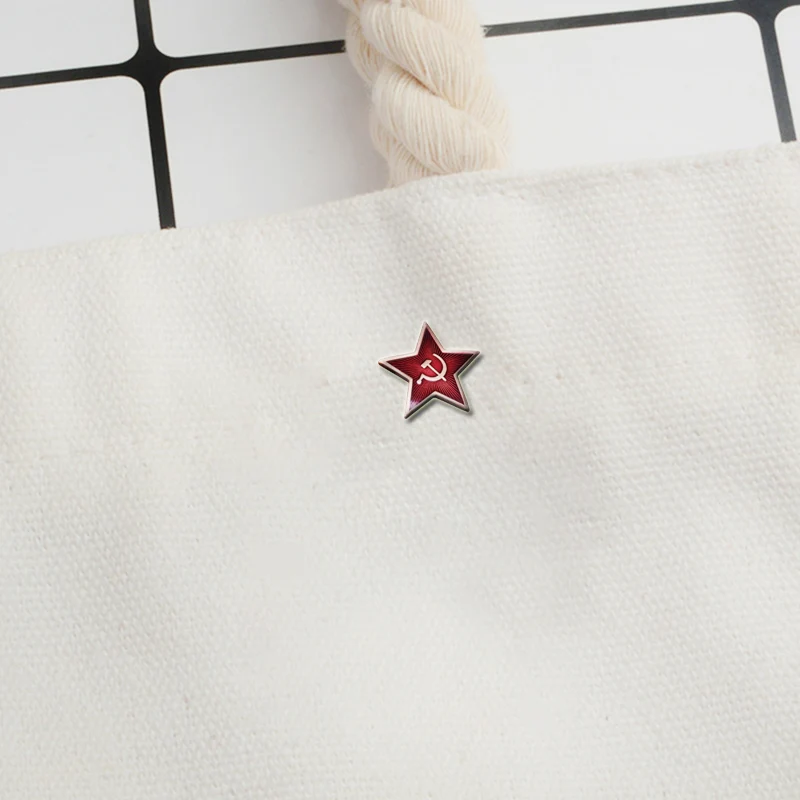 Россия Советская Красная Звезда Молот серп отворот заколка коммунизм эмблема