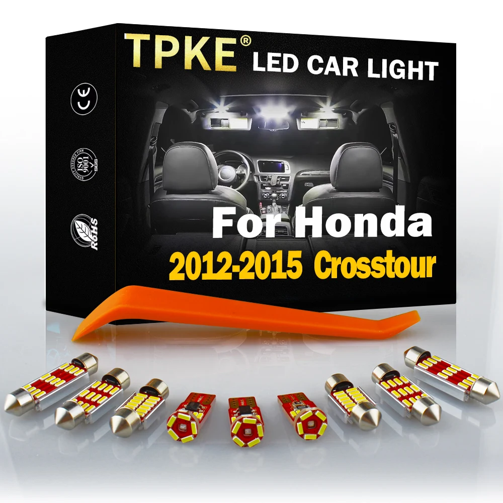 

TPKE 13Pcs Auto LED Interior Light Kit For 2012 2013 2014 2015 Honda Crosstour Map Dome Trunk License Plate Lamp Car Accessories