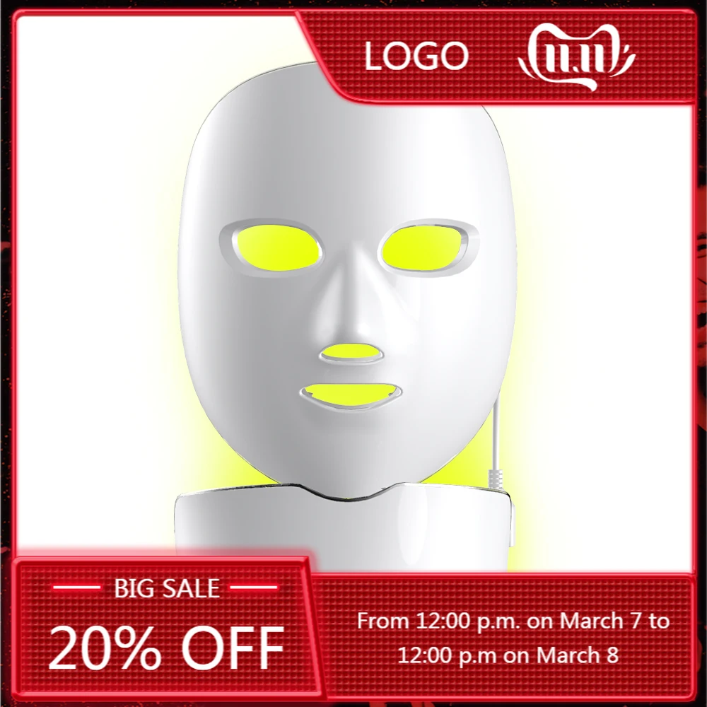 

New Arrival LED Light Therapy Facial Photon Beauty Mask For Face And Neck Use Skin Beauty Care Skin Rejuvenation Firm Skin